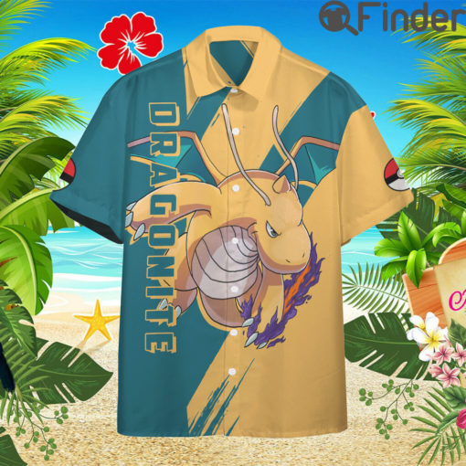 Pseudo legendary Pokemon Duo Type Dragon Flying Dragonite Custom Hawaii Button T Shirts