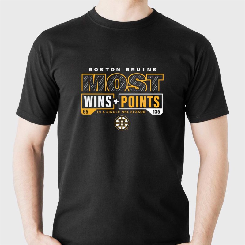 boston bruins fanatics branded most ever nhl wins points t shirt 1