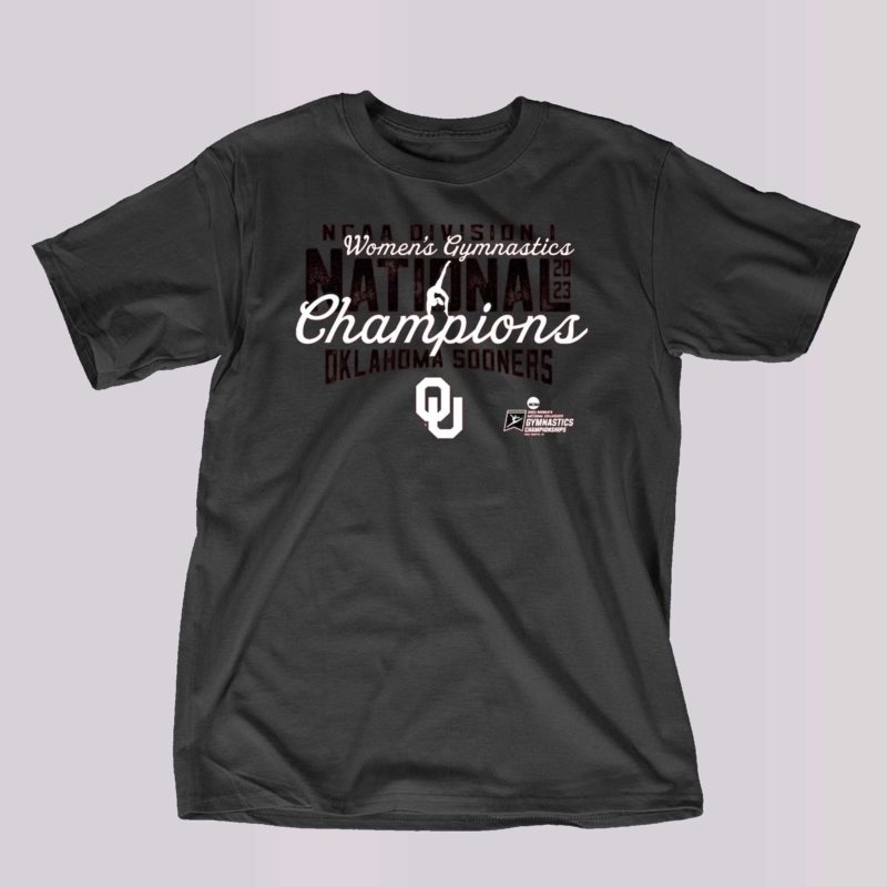 oklahoma sooners 2023 ncaa womens gymnastics national champions t shirt 1