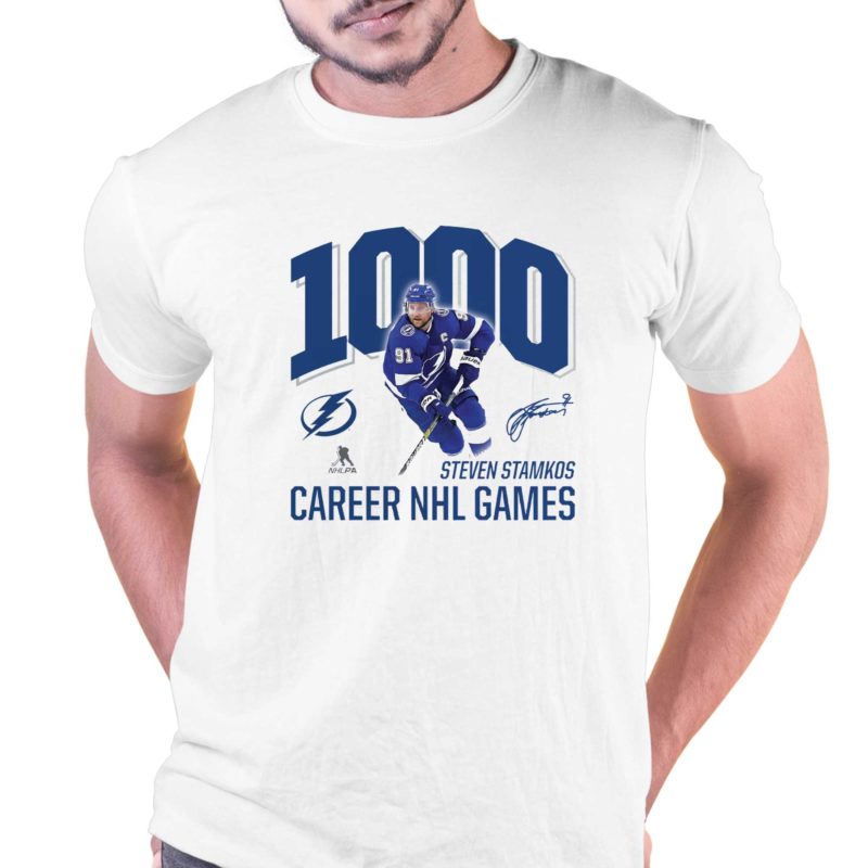 steven stamkos tampa bay lightning fanatics branded 1000 career games t shirt 1
