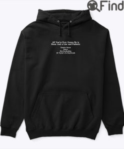 All Youre Ever Gonna Be Is Mean And A Liar And Pathetic Hoodie Shirt