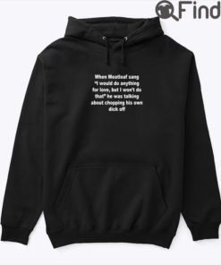 When Meatloaf Sang I Would Do Anything For Love But I Wont Do That Hoodie Tee Shirt Fit Type