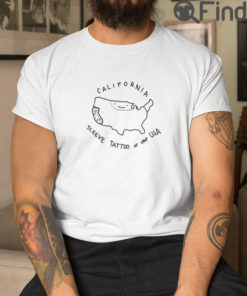 California Sleeve Tattoo Of The USA T Shirt