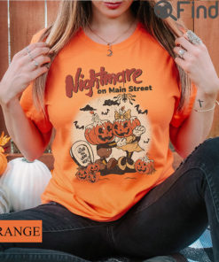 Vintage Disney Halloween Pumpkin Hoodie Shirt Mickey Minnie Nightmare On Mainstreet