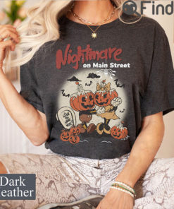 Vintage Disney Halloween Pumpkin Shirt Mickey Minnie Nightmare On Mainstreet