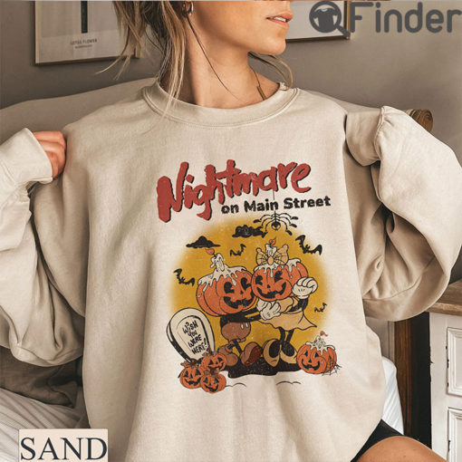 Vintage Disney Halloween Pumpkin Unisex T Shirt Mickey Minnie Nightmare On Mainstreet