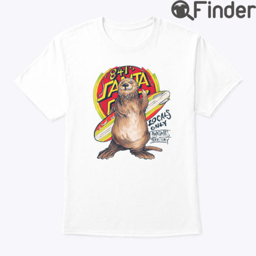 Funny Surfing Otter 841 T Shirt Santa Cruz Locals Only Awaswas Territory