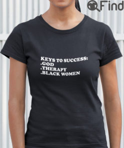 Key To Success God Therapy Black Women T Shirt