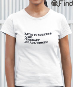 Key To Success God Therapy Black Women Tees