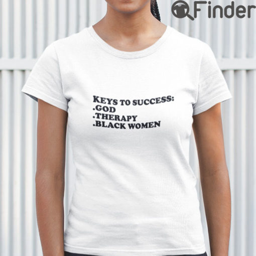 Key To Success God Therapy Black Women Tees