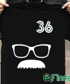 T shirt black 36 Davis Schneider Glasses Moustache Shirt