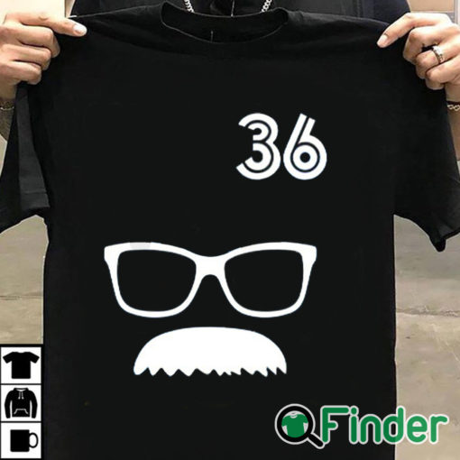 T shirt black 36 Davis Schneider Glasses Moustache Shirt