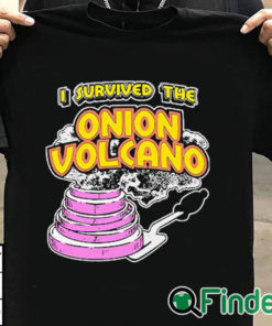 T shirt black I Survived The Onion Volcano Shirt