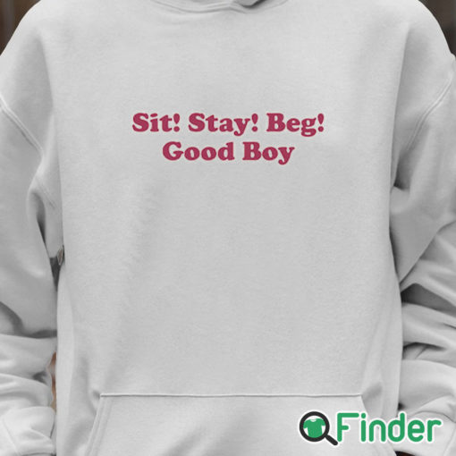 Unisex Hoodie Sit Stay Beg Good Boy Shirt