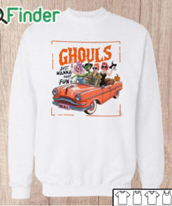 Unisex Sweatshirt Ghouls Just Wanna Have Fun Halloween , Spooky, Cute Ghosts, Retro Ghost Illustration, Halloween shirt