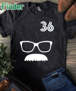 black T shirt 36 Davis Schneider Glasses Moustache Shirt