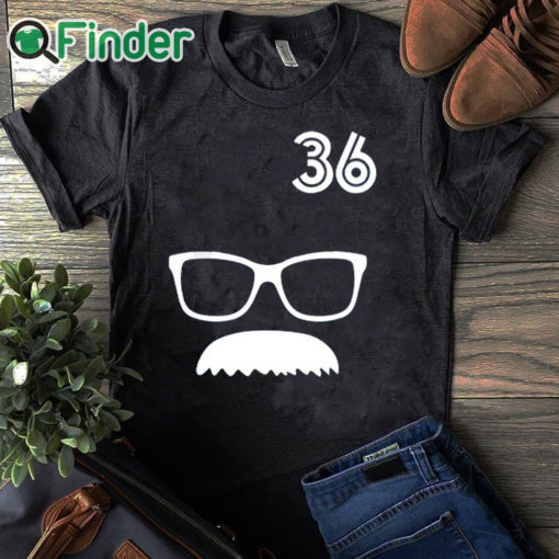 black T shirt 36 Davis Schneider Glasses Moustache Shirt