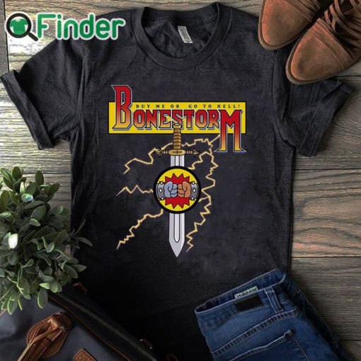 black T shirt Bonestorm Shirt Bone Storm T shirt