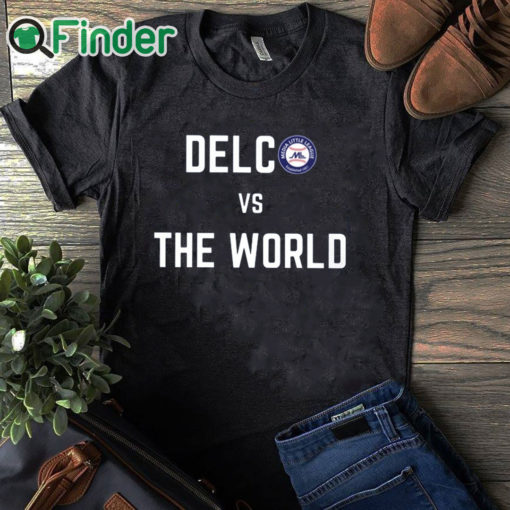 black T shirt Delco Vs The World Shirt Media Little League