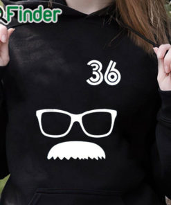 black hoodie 36 Davis Schneider Glasses Moustache Shirt