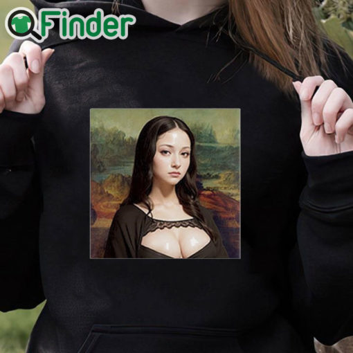 black hoodie Modern Mona Lisa Shirt