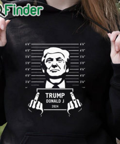 black hoodie Trump 2024 Mugshot Style Poster Shirt