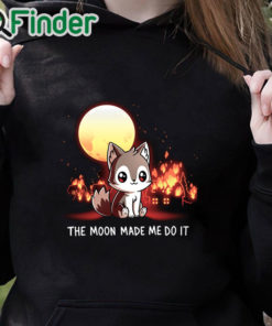 black hoodie Womens The Moon Made Me Do It Halloween Cthulhu Calling Cute Shirt