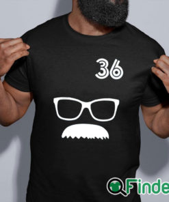 black shirt 36 Davis Schneider Glasses Moustache Shirt