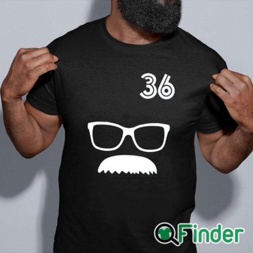 black shirt 36 Davis Schneider Glasses Moustache Shirt