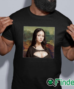 black shirt Modern Mona Lisa Shirt