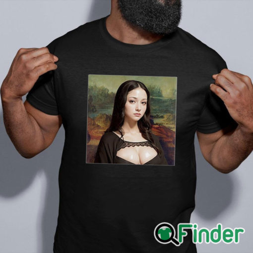 black shirt Modern Mona Lisa Shirt