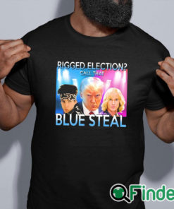 black shirt Trump Mugshot Rigged Election Call That Blue Steel Shirt