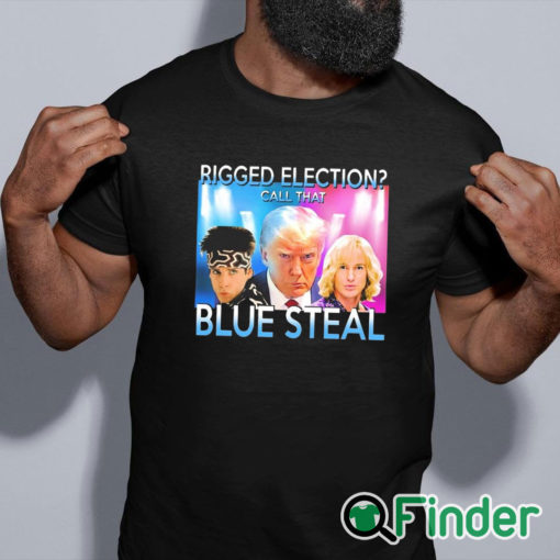 black shirt Trump Mugshot Rigged Election Call That Blue Steel Shirt