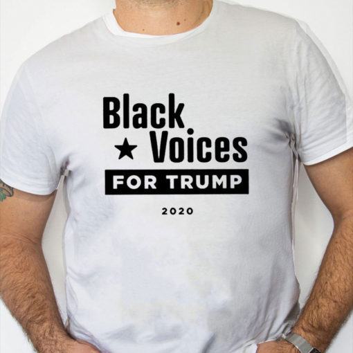 white Shirt Derrick Gibson Black Voices For Trump 2020 Shirt