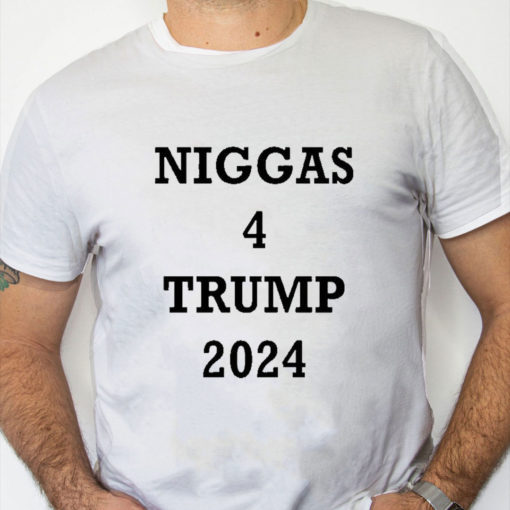 white Shirt Derrick Gibson Niggas 4 Trump 2024 Shirt