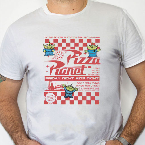 white Shirt Pizza Planet Shirt