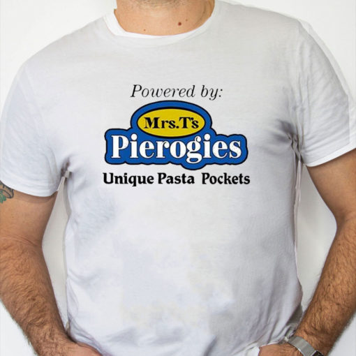 white Shirt Powered By Mrs T's Pierogies Unique Pasta Pockets Shirt