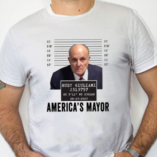 white Shirt Rudy Giuliani Mugshot America's Mayor T Shirt