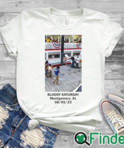 white T shirt Bloody Saturday Montgomery Alabama Brawl Shirt