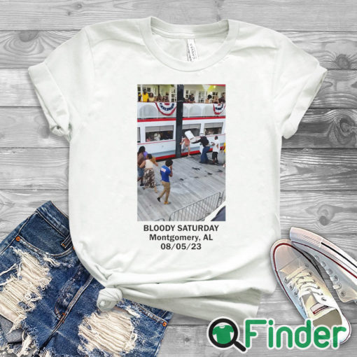 white T shirt Bloody Saturday Montgomery Alabama Brawl Shirt