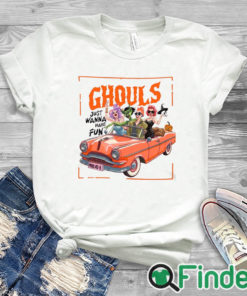 white T shirt Ghouls Just Wanna Have Fun Halloween , Spooky, Cute Ghosts, Retro Ghost Illustration, Halloween shirt