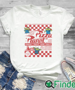 white T shirt Pizza Planet Shirt