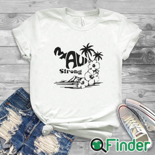 white T shirt Retro Maui Strong Shirt Fundraiser Lahaina T Shirt Support for Hawaii Fire Victims Maui Wildfire