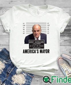 white T shirt Rudy Giuliani Mugshot America's Mayor T Shirt