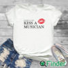 white T shirt Support The Arts Kiss A Musician Shirt