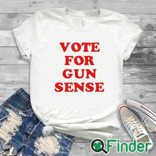 white T shirt Vote For Gun Sense Shirt