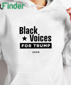 white hoodie Derrick Gibson Black Voices For Trump 2020 Shirt