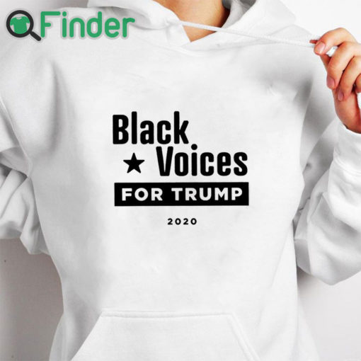 white hoodie Derrick Gibson Black Voices For Trump 2020 Shirt