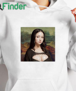 white hoodie Modern Mona Lisa Shirt