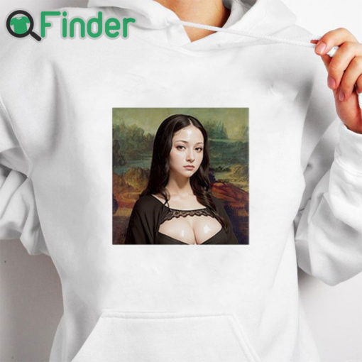 white hoodie Modern Mona Lisa Shirt